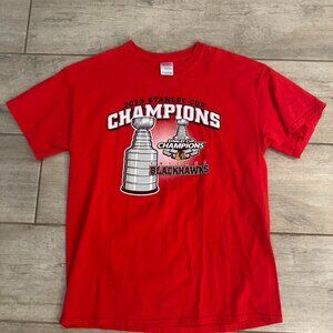 2013 Stanley Cup Champions Blackhawks red t-shirt